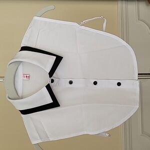 White Black Tux Classic Detachable Collar Dickey Layering Piece